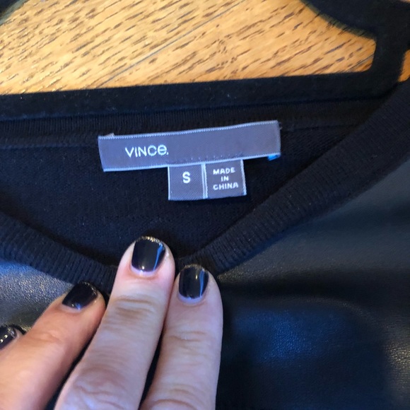 Leather and wool women’s Vince sweater - Picture 2 of 6